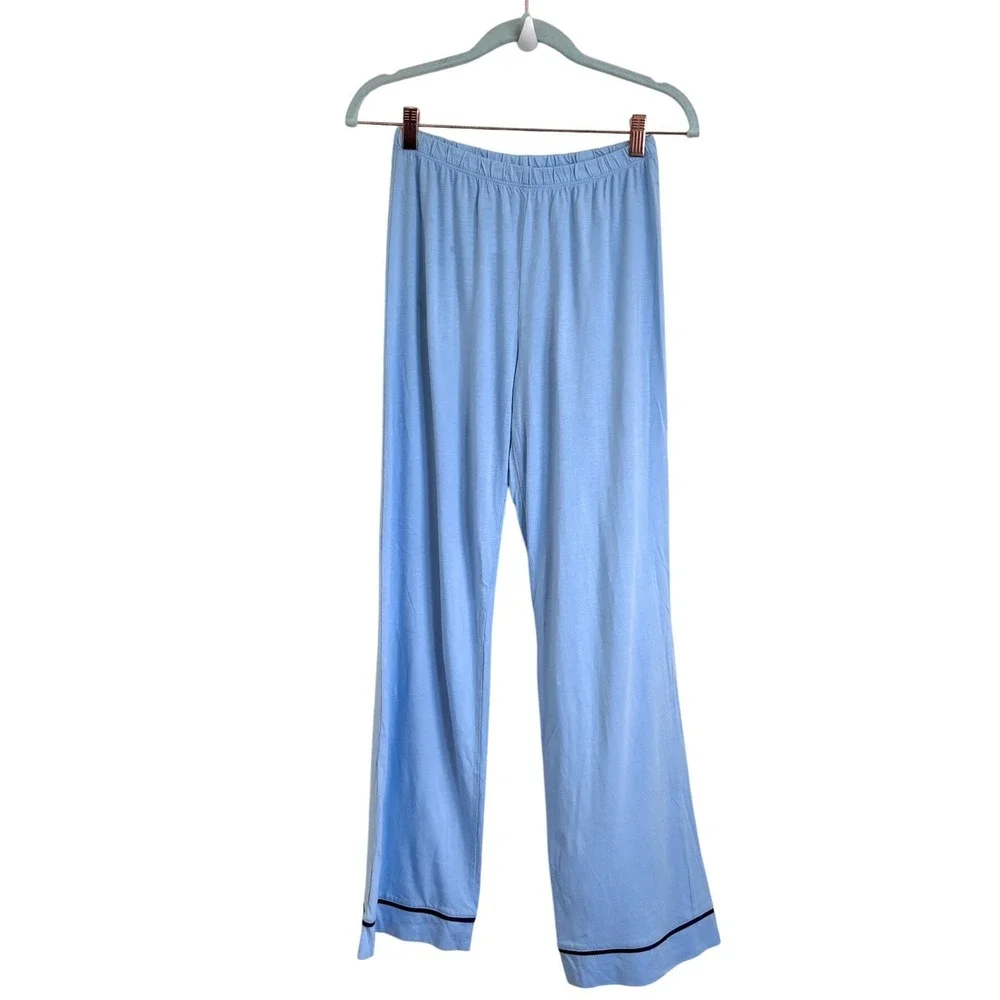Cosabella Womens Pima Cotton Pajama Set Medium Blue Lounge Long Sleeve Pants